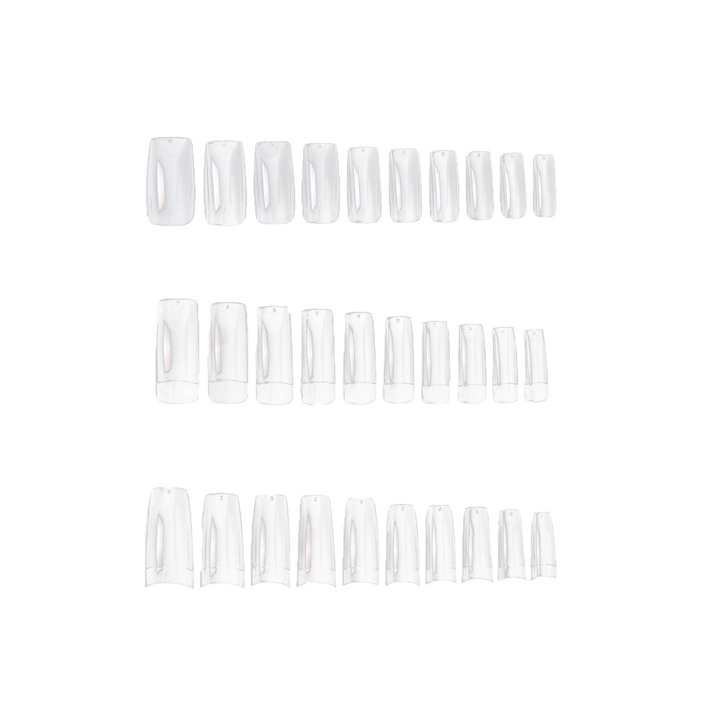 Bộ 500 Móng Tay Giả Chất Liệu Nhựa Acrylic Màu Trong Suốt Dùng Trang Trí Móng Nghệ Thuật
