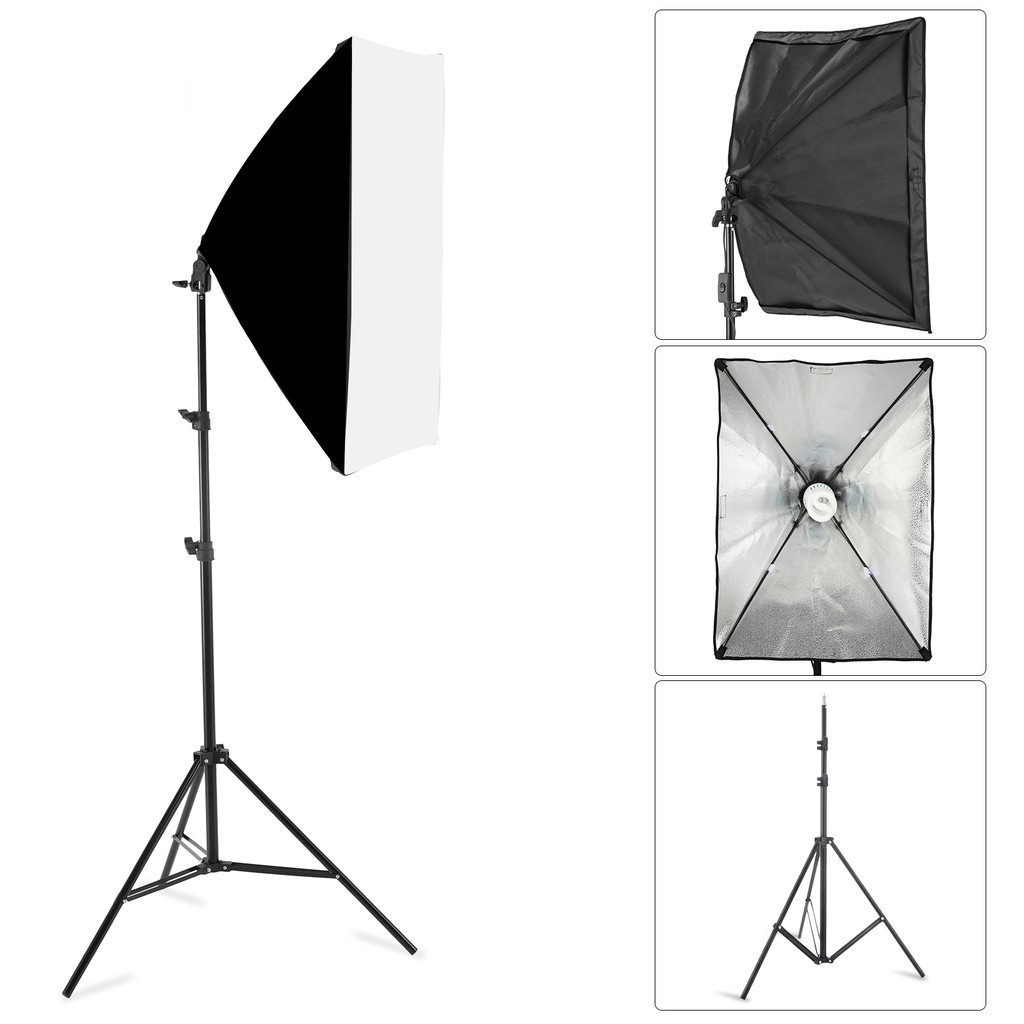 Bộ Kit Trợ Sáng Studio 50x70 Cm Soft Box Kèm Bóng Đèn Led 80w Live Stream Quay Video Làm Vlogs..