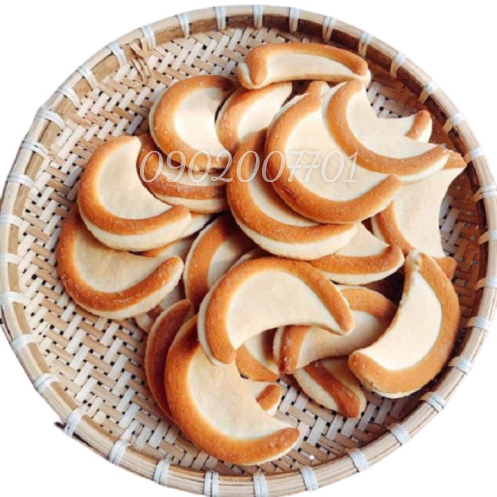Bánh lưỡi liềm vani bơ sữa thơm ngon , Bánh mặt trăng 100G/200G/500G