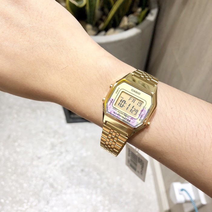 Đồng hồ nữ dây thép không gỉ Casio Standard Anh Khuê LA680WGA-4CDF