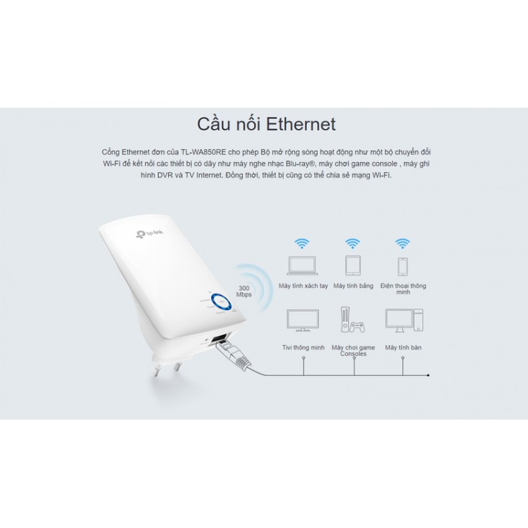 Bộ kích sóng Wifi Tp-Link WA850RE tốc độ 300Mbps