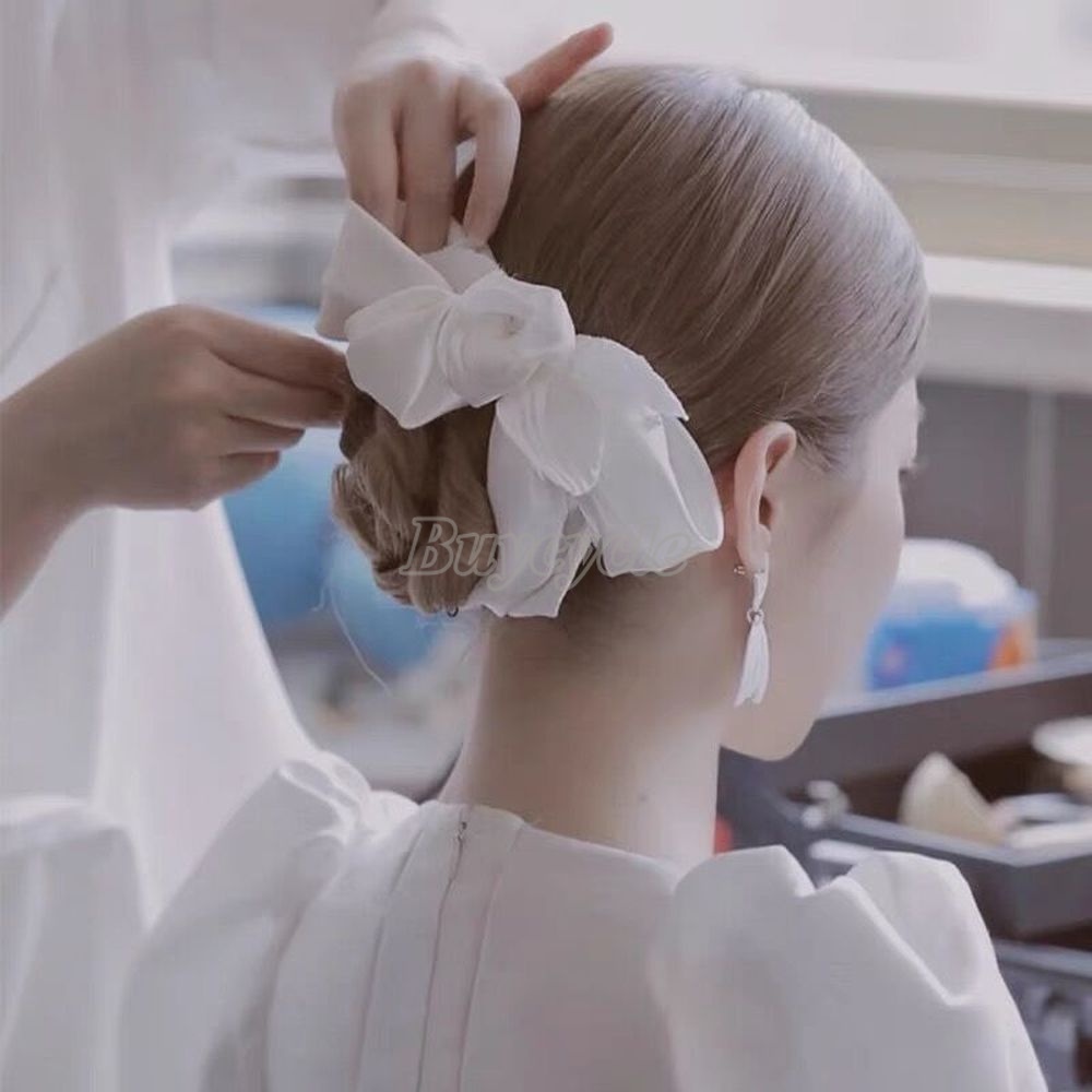 Kẹp Tóc Hoa Vải Satin Handmade Phong Cách Hàn Quốc Cho Nữ