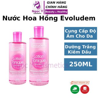 Nước hoa hồng EVOLUDERM 250ml Toner trắng da cho da dầu mụn dưỡng ẩm se khít lỗ chân lông