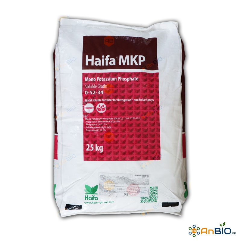 Haifa MKP (Mono Potassium Phosphate) 0-52-34 - Bao 25Kg