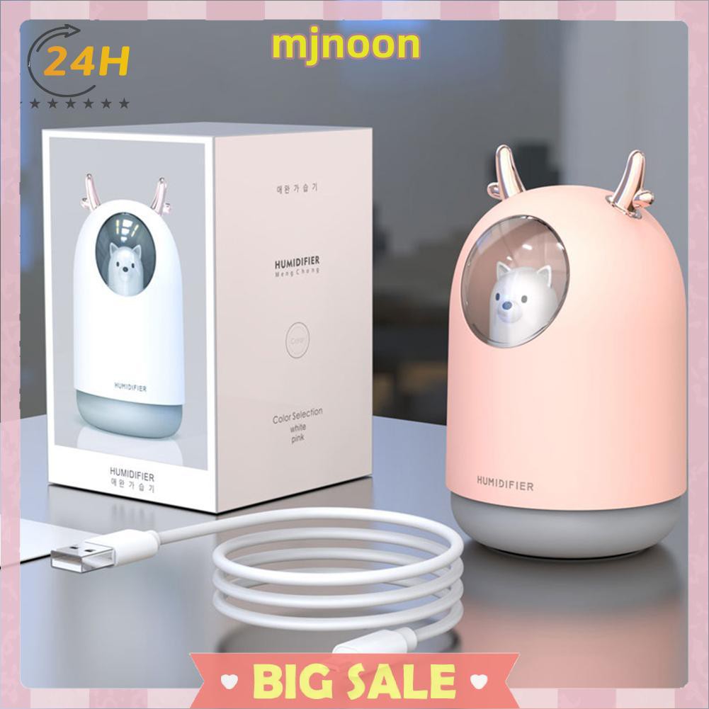 Máy Phun Sương Tạo Ẩm Hình Gấu 300ml Có Đèn Led