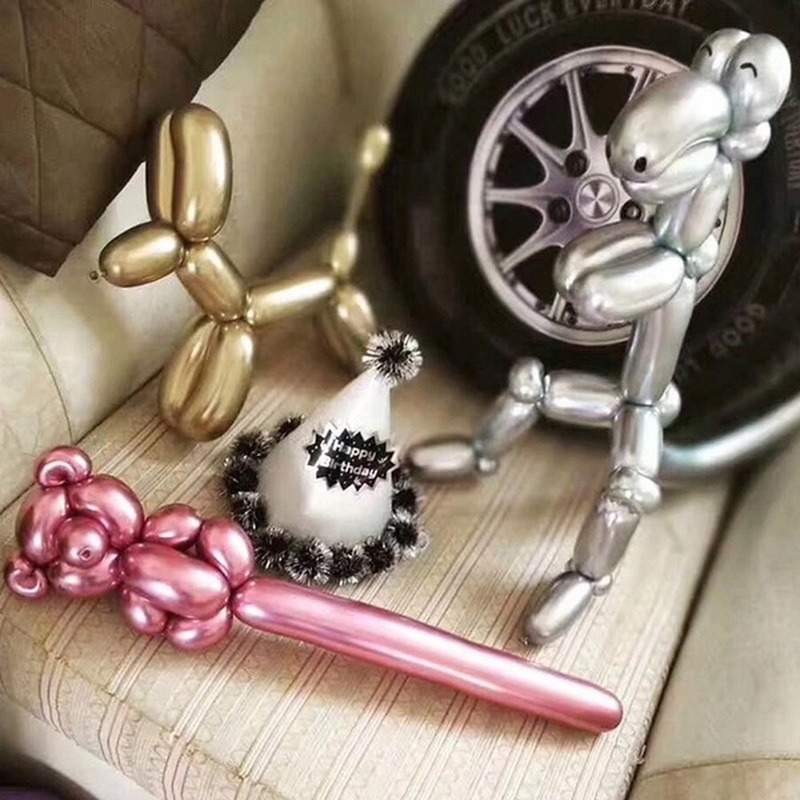 Set 10 Bong Bóng Xoắn Bằng Latex Nhiều Màu Sắc Trang Trí Tiệc Sinh Nhật Cho Bé