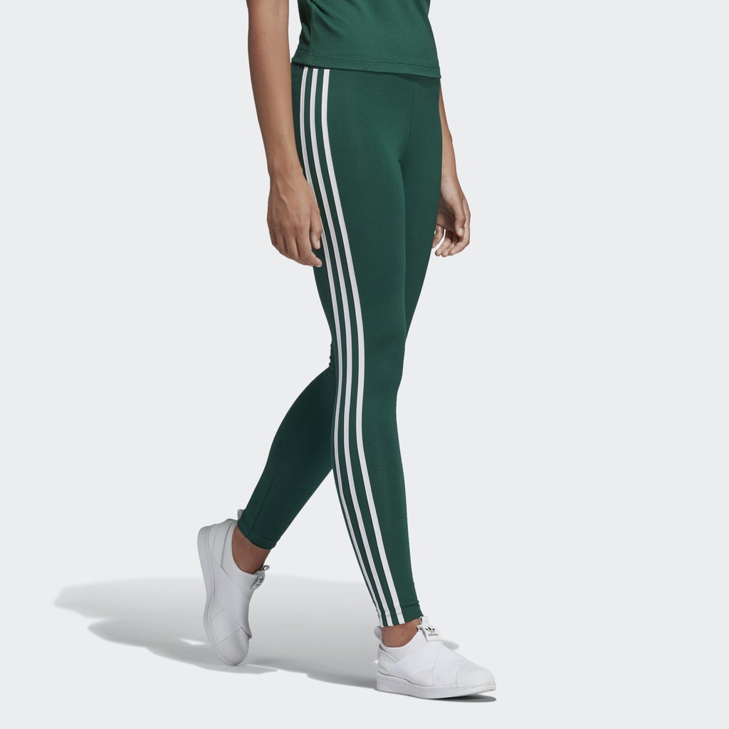 (HÀNG XUẤT XỊN) Quần legging das xanh 3 sọc 487 3-STRIPES LEGGING GREEN Made in Cambodia full tag code  SIZE S M l