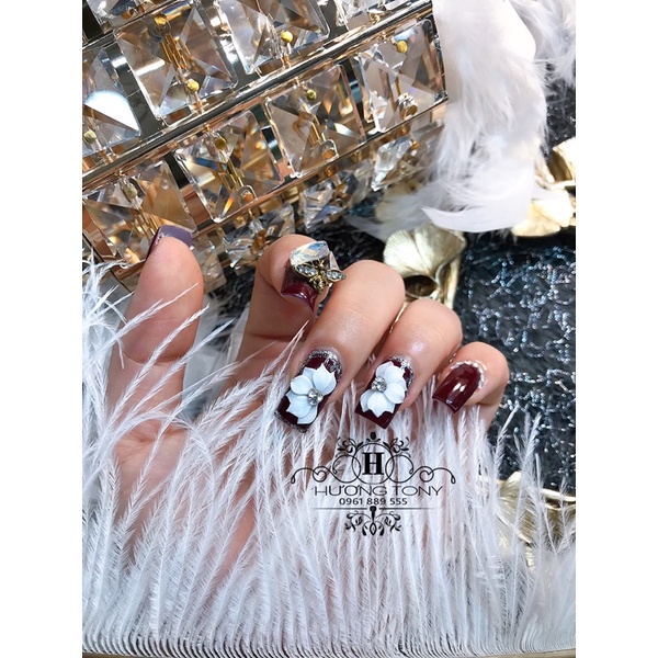 Hoa bột nail xả kho, hoa bột trang trí móng, đồ nail