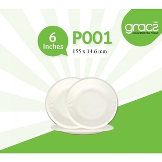 50 Đĩa tròn bã mía 6 inch ~15cm - thương hiệu Gracz