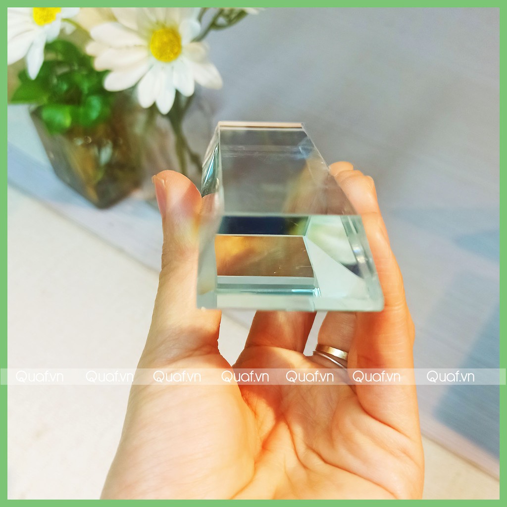 (2x4x9cm) Đế Pha Lê Trưng Bày Sản Phẩm Hình Chữ Nhật - Khối Đặc Nguyên Khối