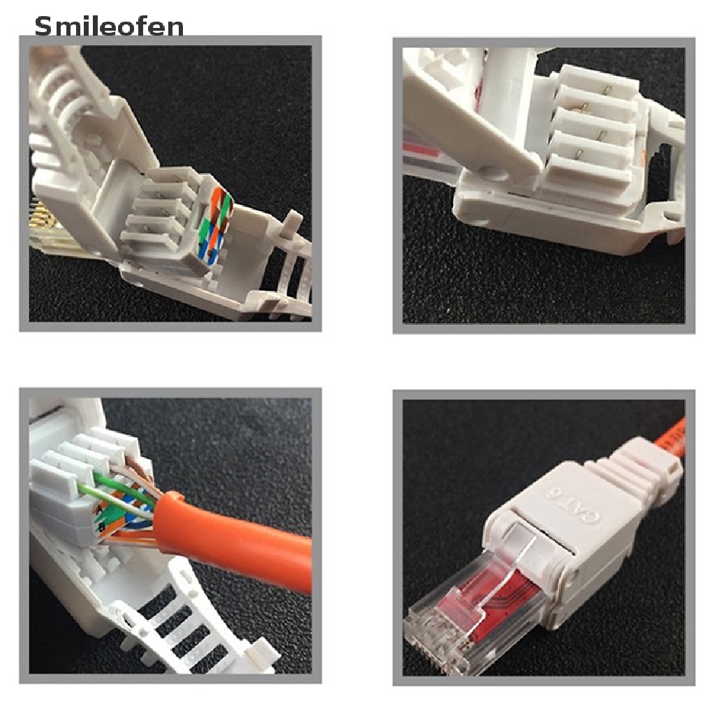 Đầu Nối RJ45 Màu Trắng Chuyên Dụng Cho Dây Cáp CCTV
