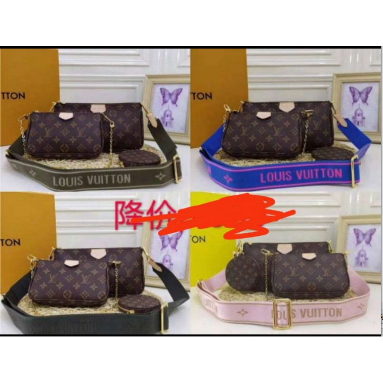 Phụ Kiện Dây Đeo Chéo Vai Lv Dây Dài Màu Hồng / Xanh Dương / Xanh Lá Nhạt / Xanh Lá Đậm Cho Nữ