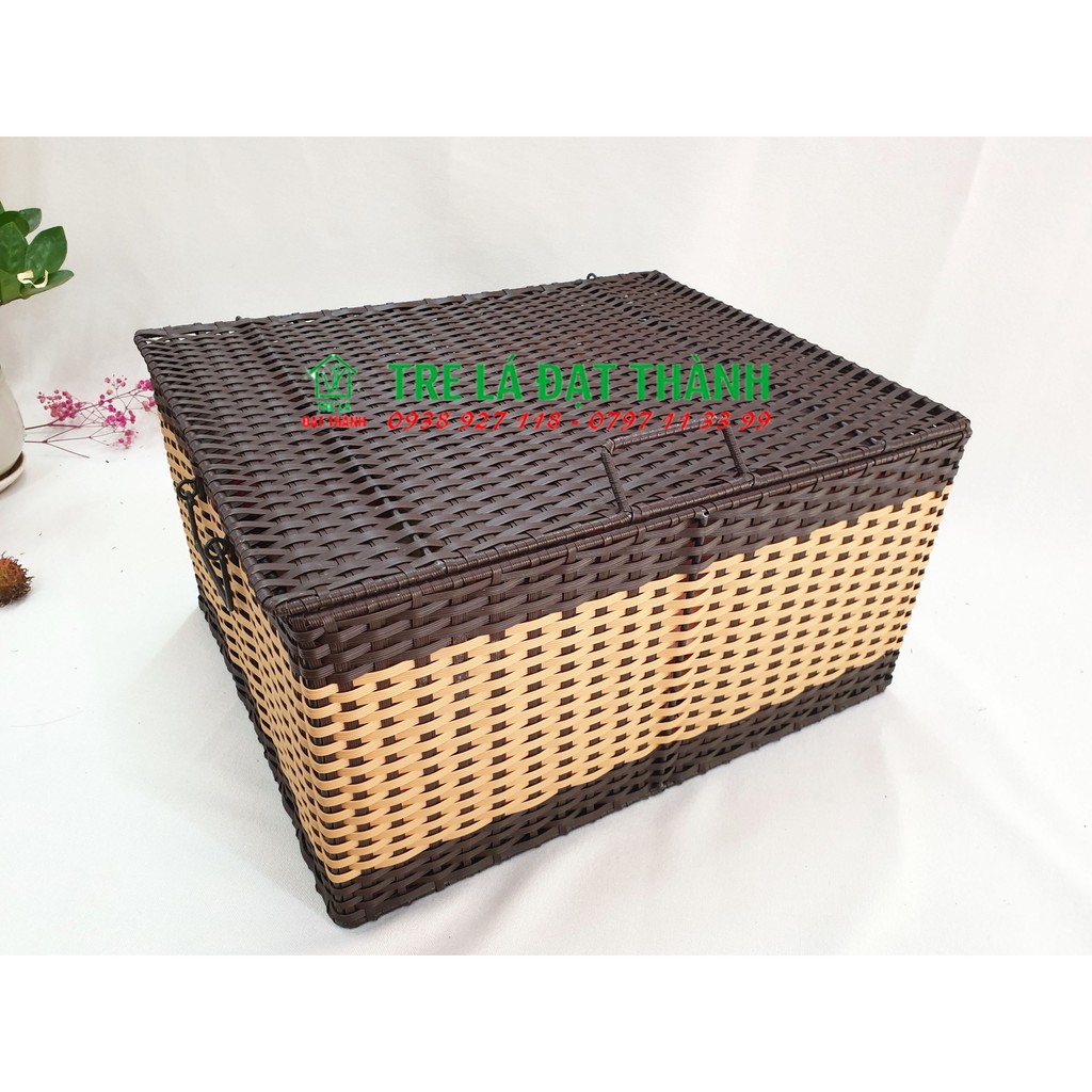Giỏ đựng quần áo cao cấp, rương để quần áo, khay đựng quần áo BẰNG NHỰA  ĐAN MÂY