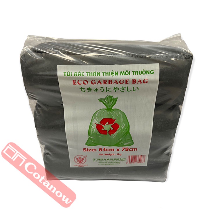 Túi Đựng Rác Đen 3 Cuộn 1KG Túi Rác Thân Thiện Môi Trường COTANOW