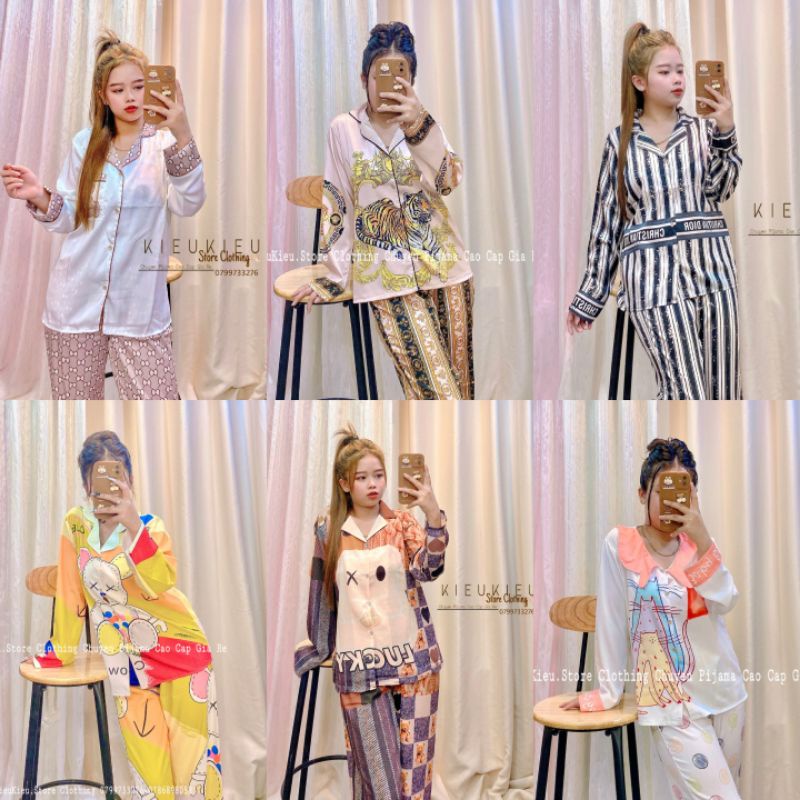 Bộ Ngủ Pijama Hót Tren - Bộ Ngủ Lụa Thiết Kế  ( Hàng Chuẩn Lụa Không Phải Phi Bóng )