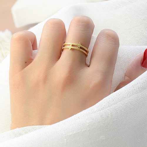 Nhẫn Nữ Phun Cát Titan Ko Đen TT 3159