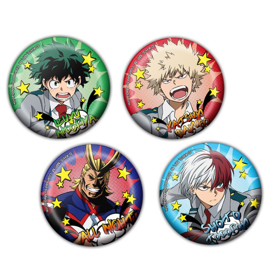 Combo 4 huy hiệu cài áo IN HÌNH My Hero Academy Học viện anh hùng anime chibi dễ thương tiện lợi