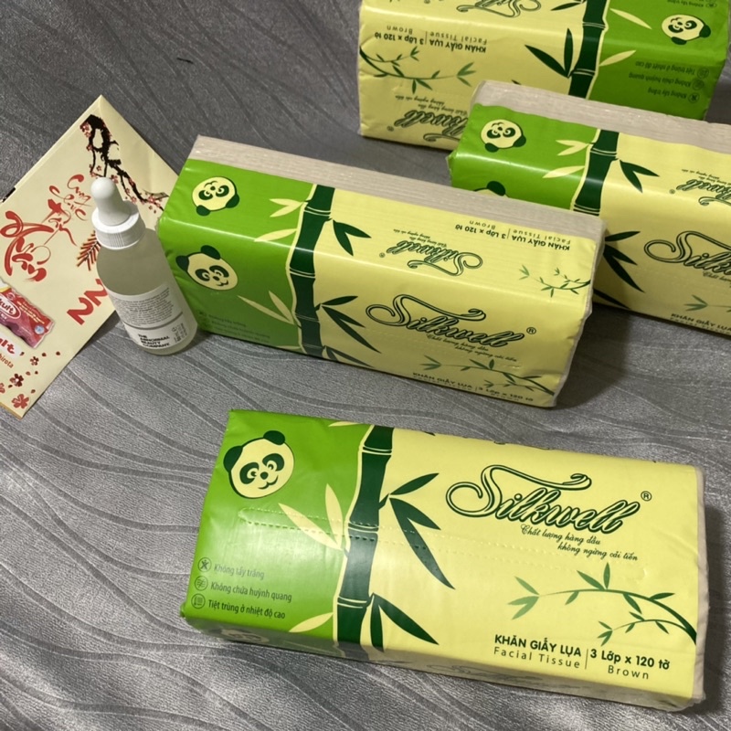 SET 10 GÓI RÚT GẤU TRÚC 120 TỜ 3 LỚP SILKWELL