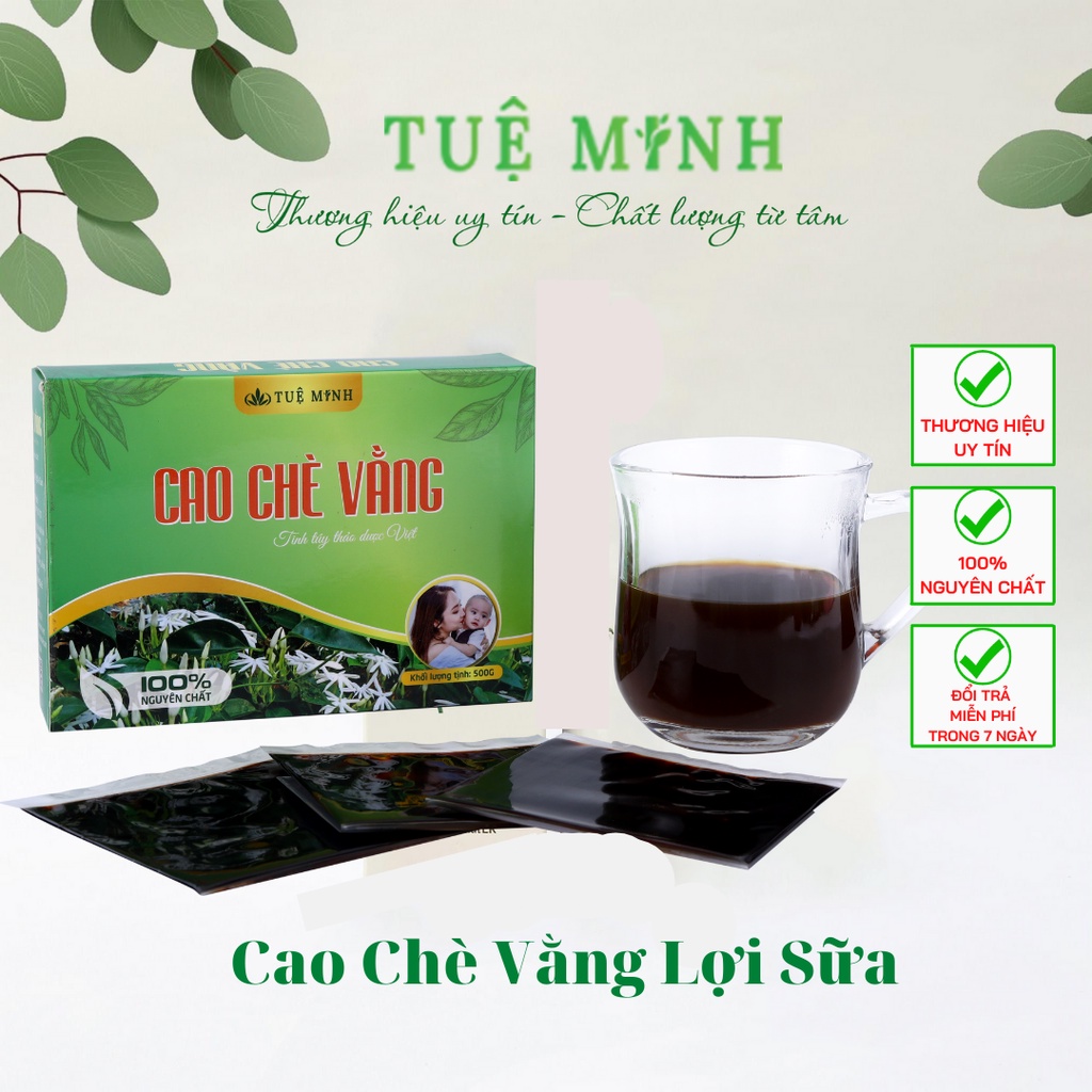 Cao chè vằng lợi sữa giảm cân Tuệ Minh cao cấp (hộp 500 gram 20 miếng)