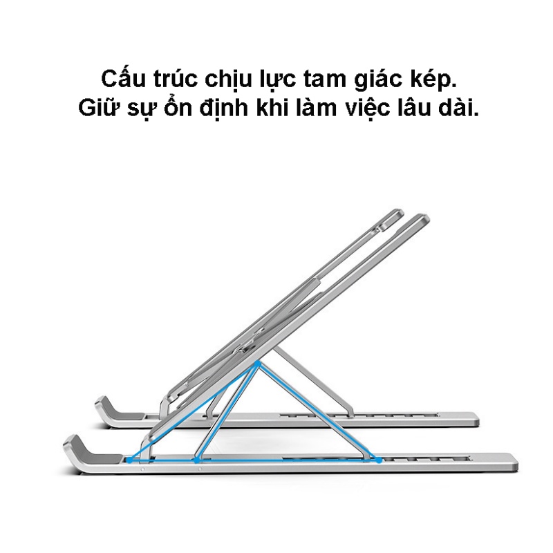 Giá đỡ Laptop, kệ đỡ Laptop Macbook bằng nhôm có thể điều chỉnh độ cao, gập lại được cho Laptop 11-15&quot; X6 từ Techroom.vn