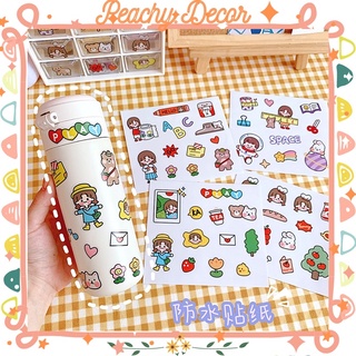 Hình dán cô gái dễ thương hàn quốc, nhãn dán điện thoại di động, sticker cute trang trí sổ tay