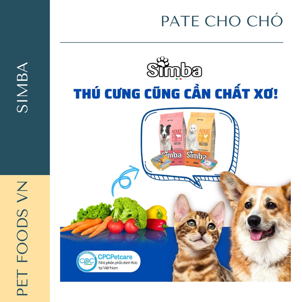 Pate cho chó SIMBA vị Gà và Cừu