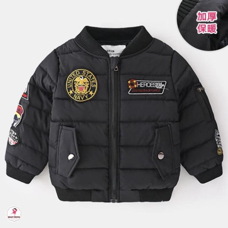 Áo khoác đại hàn bé trai 9 10 11 12 tuổi☑️ Áo bomber phao mùa đông size đại  25kg 30kg 35kg 40kg 45kg