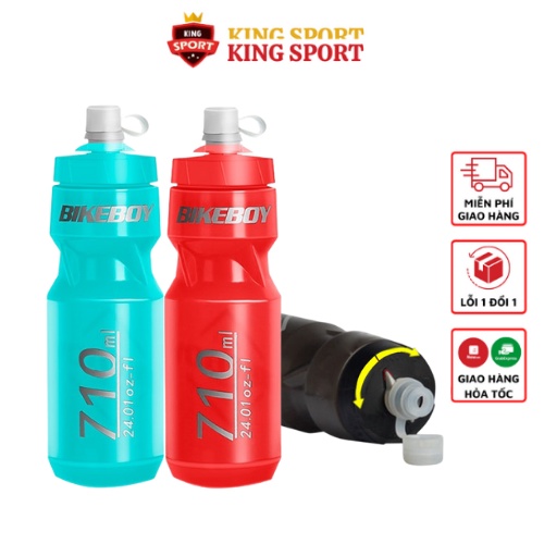 Bình Nước Xe Đạp Thể Thao Bikeboy Nhựa Cao Cấp Không Mùi An Toàn Sử Dụng 710ml