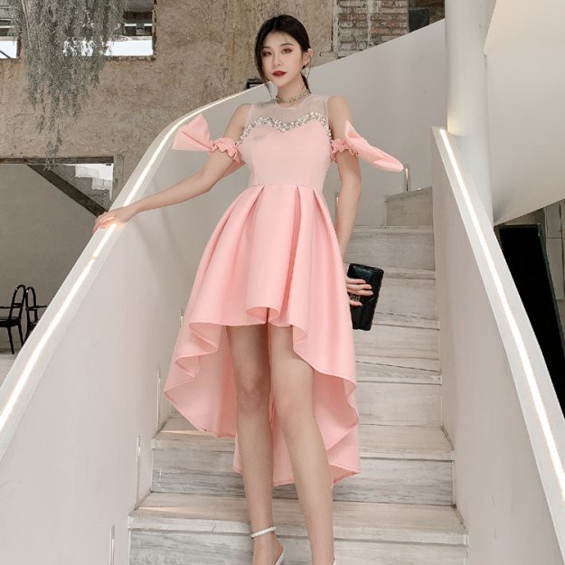 Đầm Công Chúa Xòe Cúp Viền Đá LSEOUL V1002 Ngọt Ngào Nữ Tính