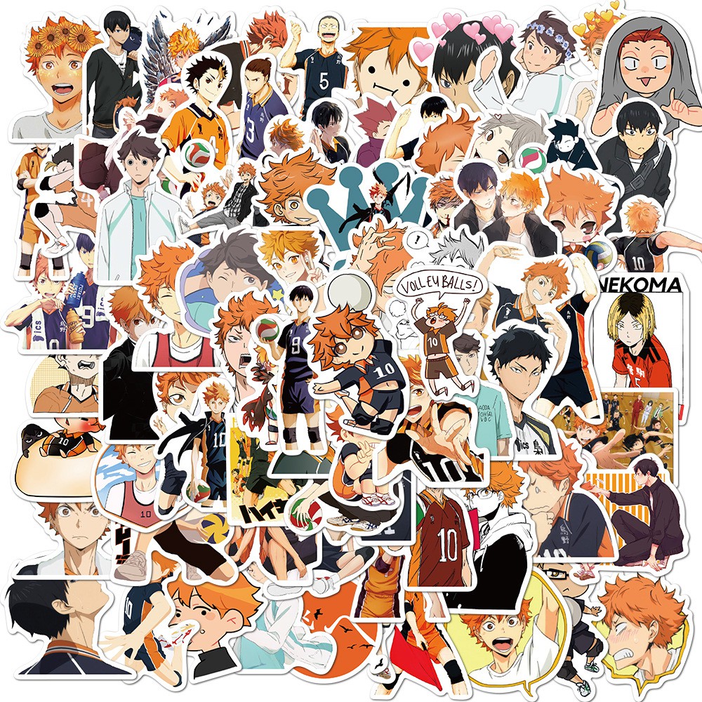 Y&amp;P| Bộ 102 nhãn dán họa tiết hoạt hình Haikyuu!!