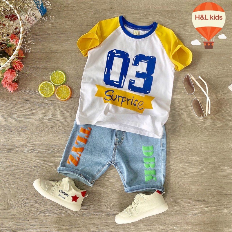 Áo thun cho bé 03 tay raplan - có size đại