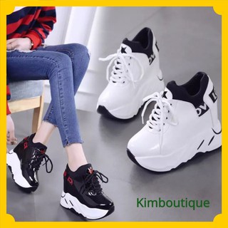 [ Hàng order sẵn đen 36 37]  giày thể thao đế độn nữ 12cm