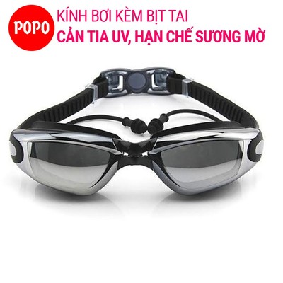 Kiếng bơi người lớn tráng gương POPO 1940 cho nam, nữ trẻ em, cho bé trên 8 tuổi cản tia UV