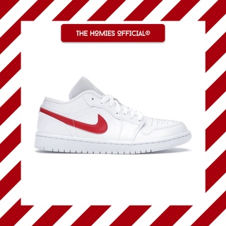 Hàng SC - Giày JD 1 Trắng Đỏ Cổ Thấp (Low White University Red) Cao Cấp - Full Box & Phụ Kiện, Tặng Box Bảo Vệ