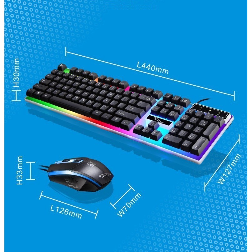 Bộ Bàn Phím GAMING G21 + Chuột + Lót Chuột Bàn Phím  LED Giả Cơ G21 Led 7 Màu | WebRaoVat - webraovat.net.vn