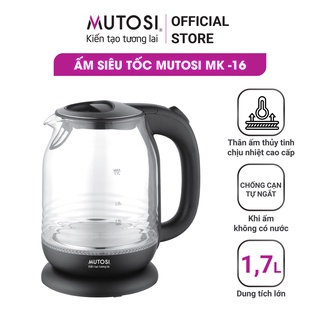 Mua Ấm đun siêu tốc Mutosi MK-16 (đen)  1.7L  thủy tinh cao cấp chịu nhiệt tốt  công nghệ Nhật Bản  bảo hành 24 tháng