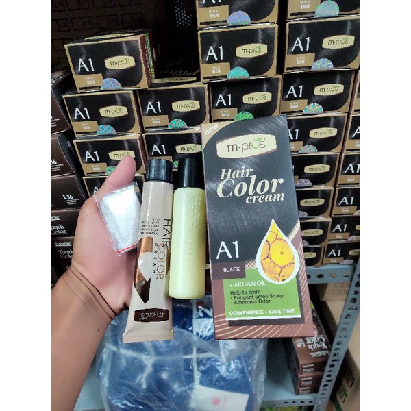 Kem Nhuộm Phủ Bạc Dưỡng chất thiên nhiên M.Pros 2 màu Đen và Nâu Đen