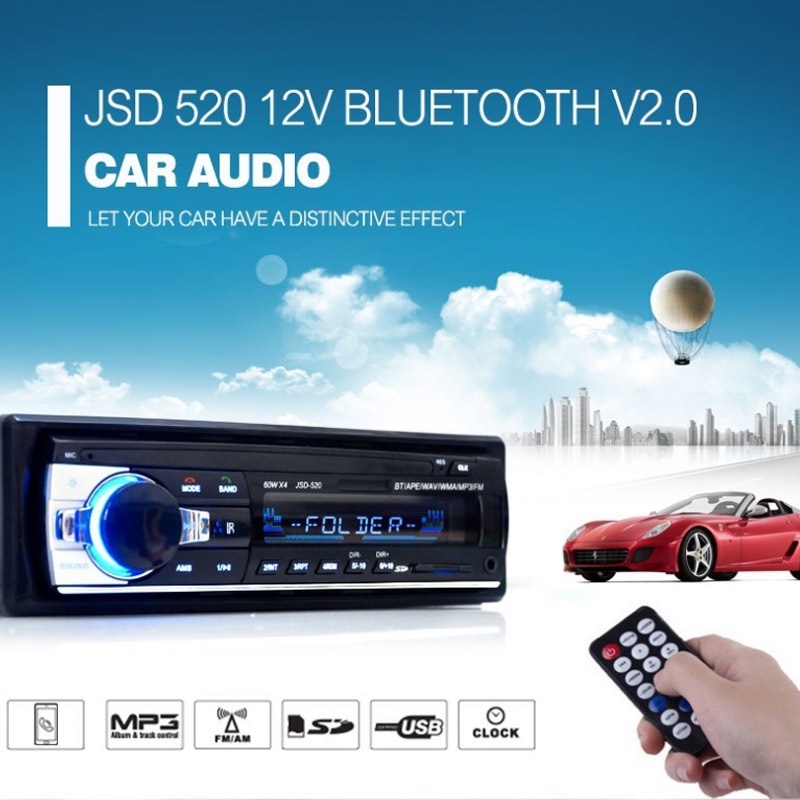 MONQIQI nghe đài fm phát âm thanh nổi bluetooth Đài phát thanh trên ô tô Máy nghe nhạc âm thanh nổi cho xe