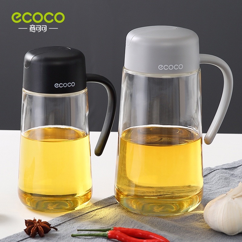 (Ecoco SIÊU RẺ) Bình dầu thuỷ tinh Ecoco có nắp đóng mở tự động hàng đẹp