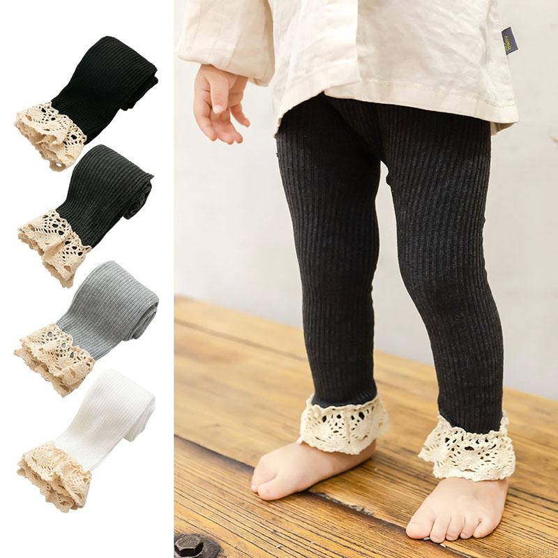 Quần legging viền ren dễ thương cho bé gái
