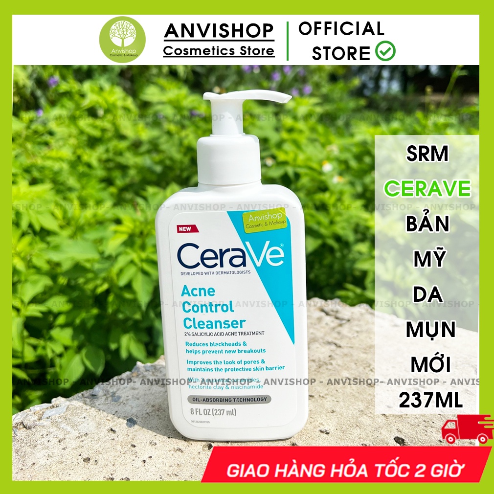 Sữa rửa mặt Cerave Acne Control Cleanser - Cerave da mụn ANVISHOP - cerave 2% BHA Treatment