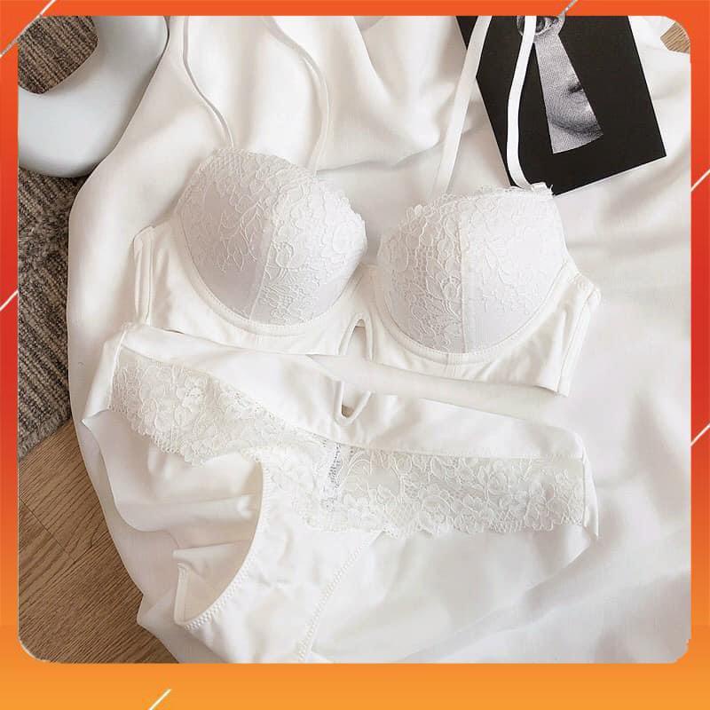 Set bộ đồ lót nữ hàng cao cấp Vickkk phối ren, áo cup ngang, có gọng, mút đệm vừa, Mã B29070