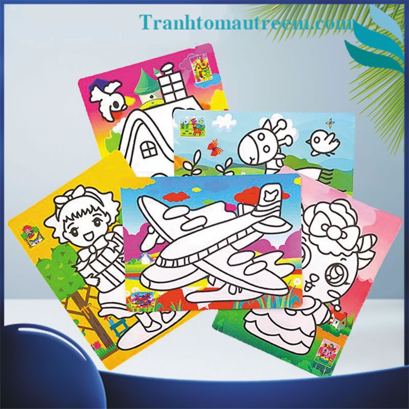 Tranh Cát A4 cho bé tập tô màu loại đẹp có màu nền kèm cát giá sỉ