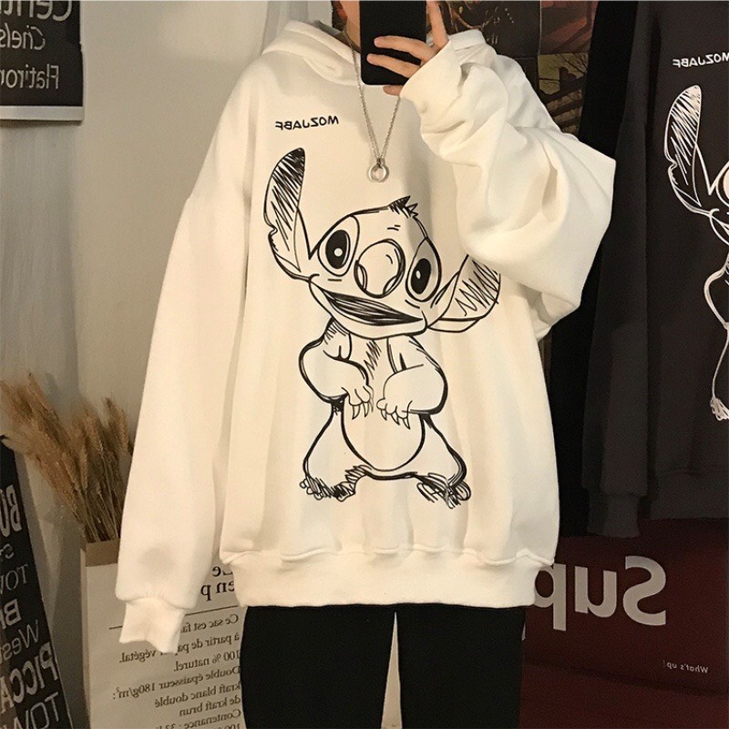 Áo hoodie nữ form rộng chất dày hàn quốc có mũ giá rẻ HOẠT HÌNH H06 | BigBuy360 - bigbuy360.vn