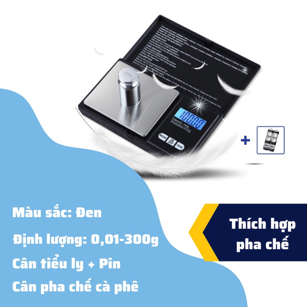 Cân Tiểu Ly mini điện tử định lượng 0.01g - 3kg i2000 độ chính xác cao Làm Bánh Cân tiểu ly 3kg cao cấp Thép Không Gỉ