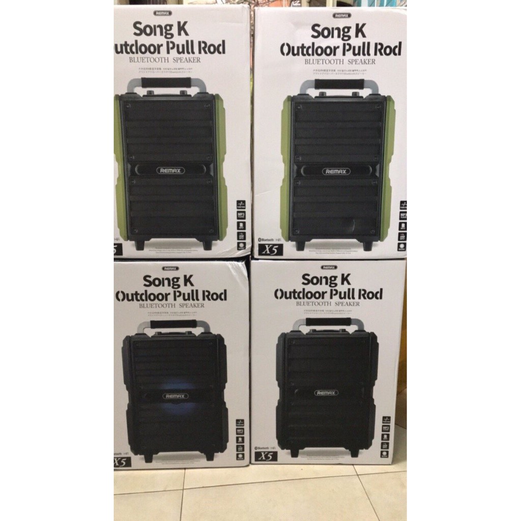 Loa Bluetooth ngoài trời công suất lớn Remax RB-X5 kèm 2 míc karaoke