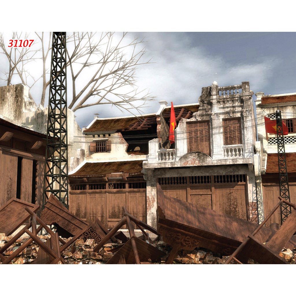 Tranh lụa 3D phong cách Hà Nội xưa siêu thực