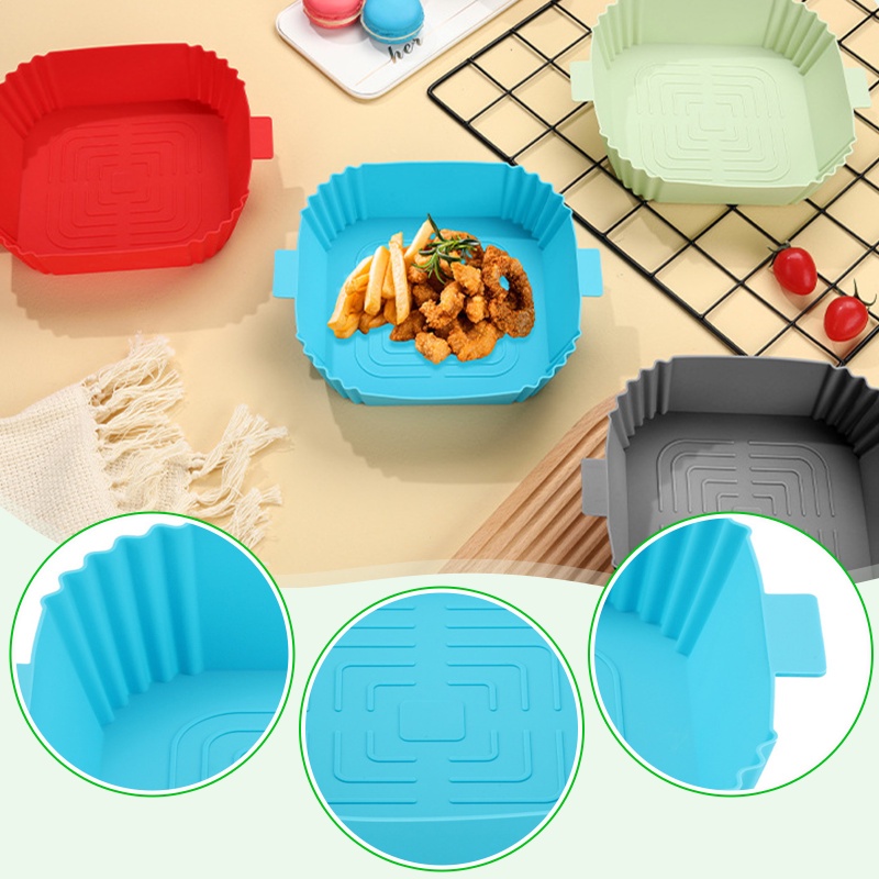 1 Cái Khay Nướng Bằng Silicone Tái Sử Dụng Được Cho Nồi Chiên Không Dầu