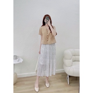 chân váy chấm bi cạp chun