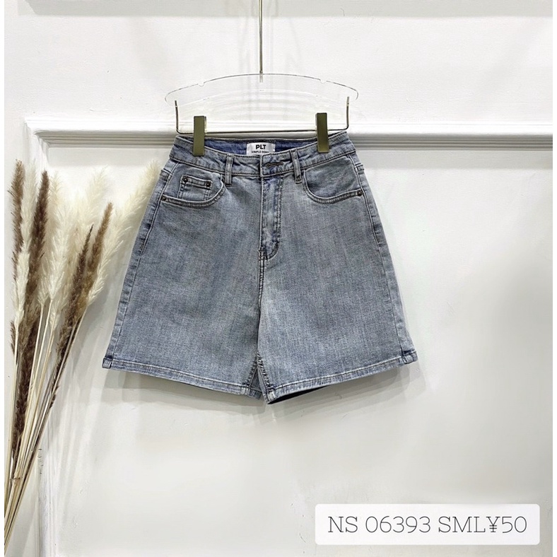 Quần đùi jeans ống suông trơn co dãn PLT🍓